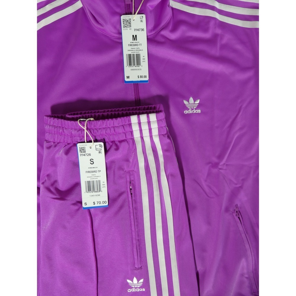 Adidas Women's Purple Burst Two Piece Track Set Jacket IY4736 M Pants IY4726 S - Picture 13 of 13